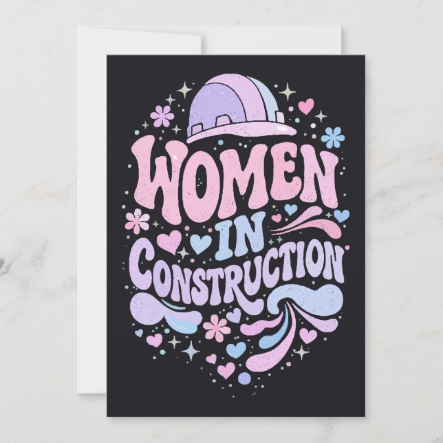 Women In Construction Retro Empowerment Invitation (Front)