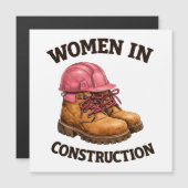 Women in Construction Work Boots and Hard Hat (Front/Back)