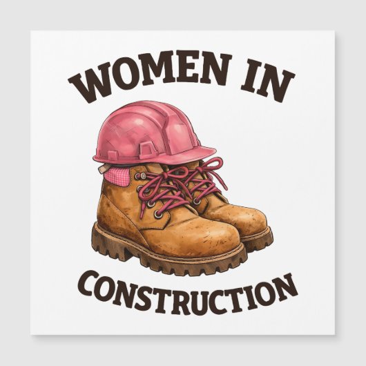 Women in Construction Work Boots and Hard Hat (Front)