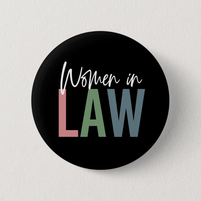 Women In Law Retro Attorney Law School Student Button (Front)