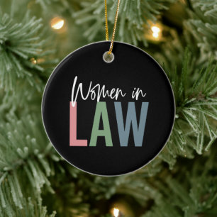 Women In Law Retro Attorney Law School Student Ceramic Ornament