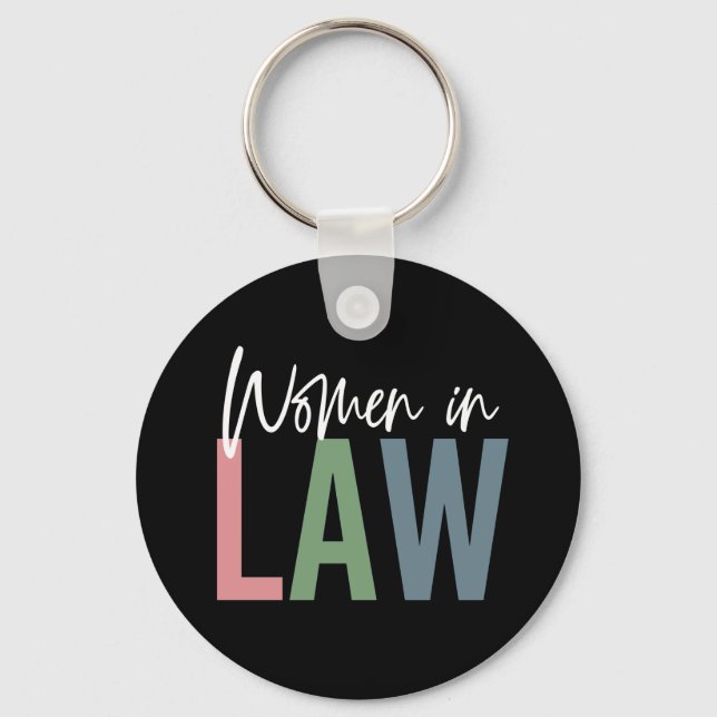Women In Law Retro Attorney Law School Student Keychain (Front)