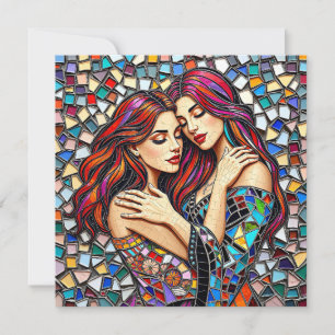 Women in Love Romantic Embrace Card