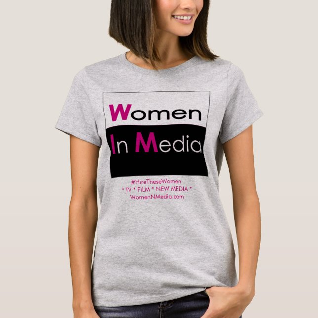 Women In Media Tee Shirt Grey (Front)