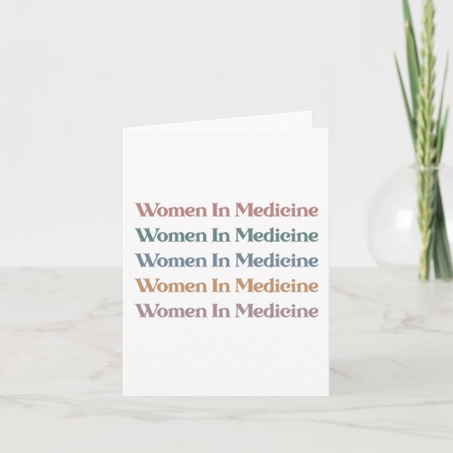 Women in Medicine Retro Future Nurse Med Student Card (Front)