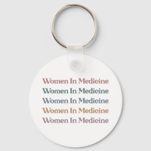 Women in Medicine Retro Future Nurse Med Student Keychain