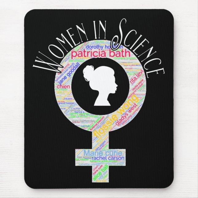 Women In Science Female Gender Word Fill Design Mouse Pad (Front)
