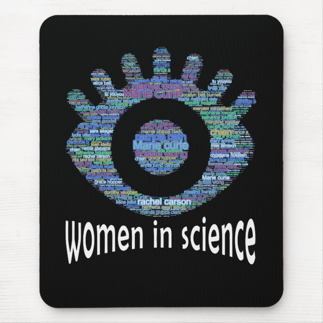 Women In Science Girls Eye Word Fill Design Mouse Pad (Front)