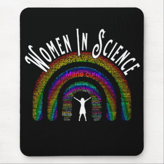 Women In Science Rainbow Word Fill Design Mouse Pad
