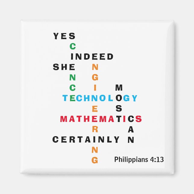 Women In STEM Crossword Magnet (Front)