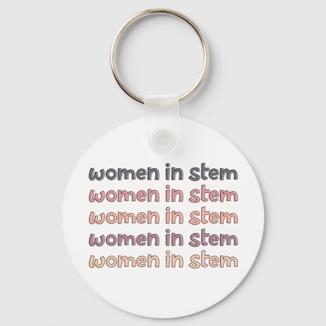 Women in Stem Steminist Stem Graduate Gifts Keychain (Front)