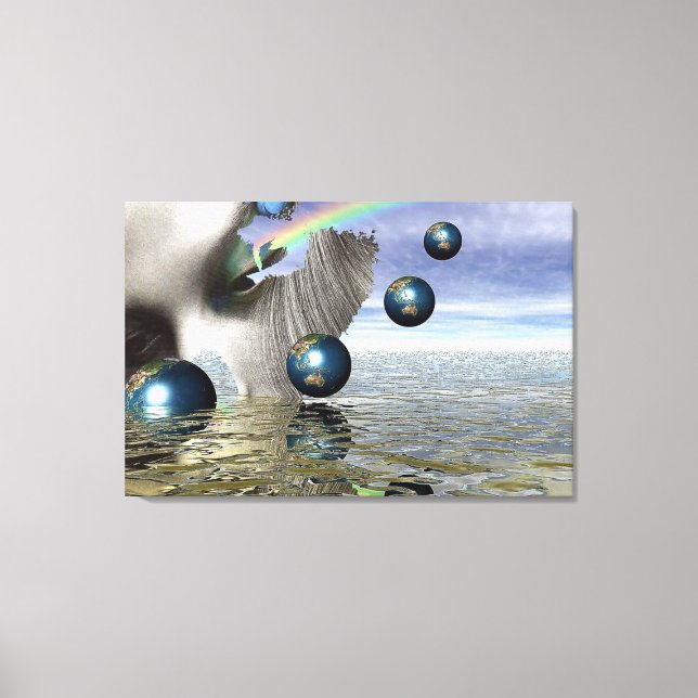 Women in Surreal Space Canvas Print (Front)