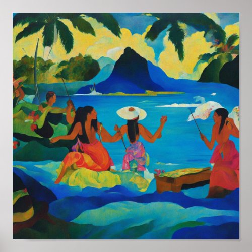 Women in Tahiti Poster