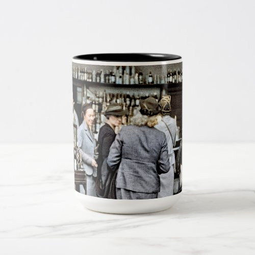 Women in the Bar Aboard RMS Queen Mary 1939 Art Two_Tone Coffee Mug