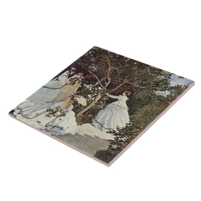 Women In The Garden by Claude Monet Ceramic Tile (Side)