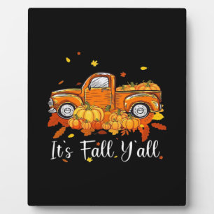 Women It’s Fall Y’all Pumpkin Autumn Tree Hello Fa Plaque