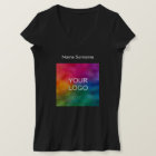 Women Jersey V-Neck Custom Business Logo T-Shirts