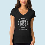 Women Jersey V-neck T-shirt Custom Company Logo at Zazzle