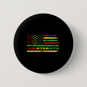Women Juneteenth Flag African American  Button