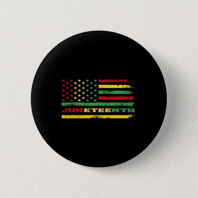Women Juneteenth Flag African American  Button (Front)