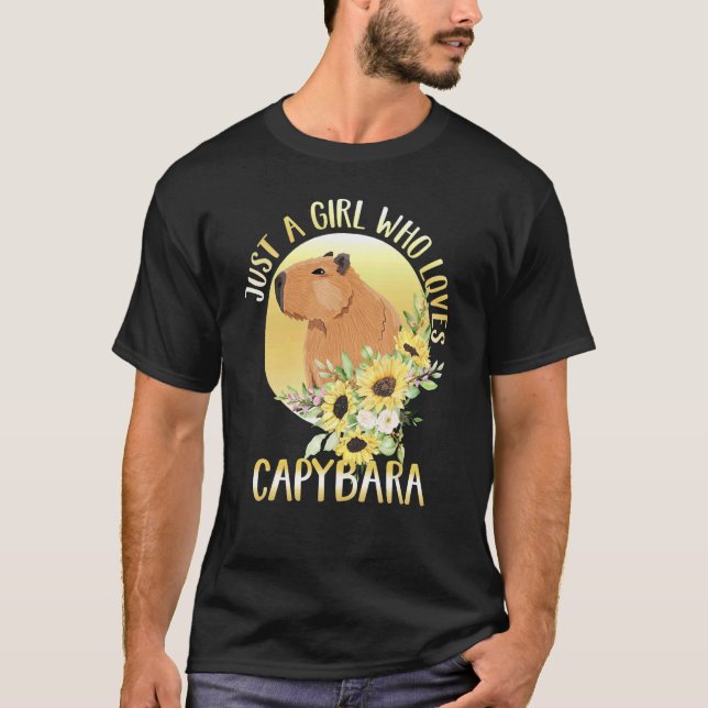 Women Just A Girls Who Loves Capybara Girls Cute C T-Shirt (Front)