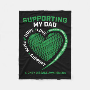 Women Kids Father Dad Kidney Disease Awareness Gif Fleece Blanket
