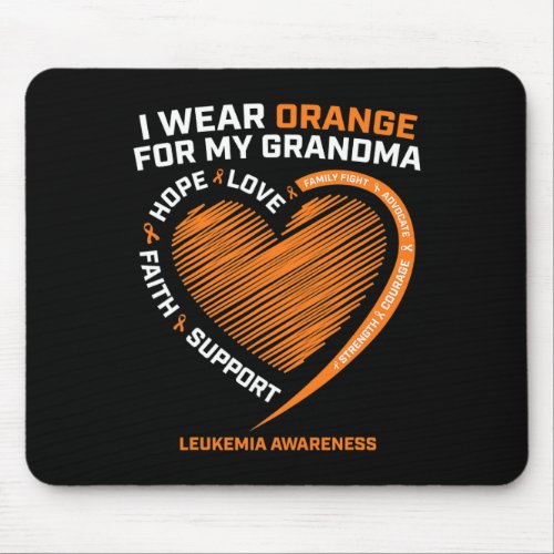 Women Kids I Wear Orange For My Grandma Leukemia A Mouse Pad