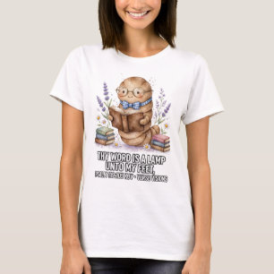 Women-KJV Bible-Psalms 119:105 Book Worm T-Shirt