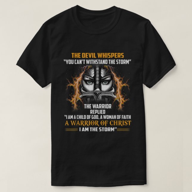 Women Knight Templar Christian Warrior Of God I Am T-Shirt (Design Front)