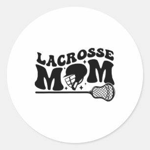 Women Lacrosse Mom Lacrosse Stick Wife Classic Round Sticker