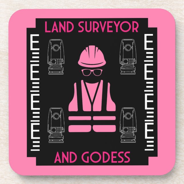 Women land surveyors beverage coaster (Front)