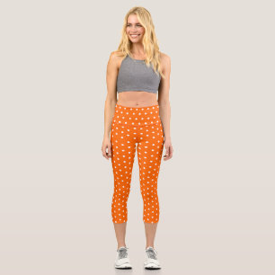 Women Leggings Capri Orange