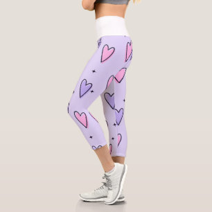 Women Leggings love pink color 