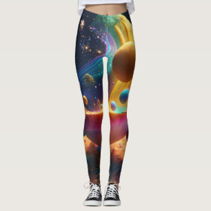 women leggings space model