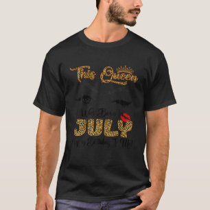 Women Leopard This Queen Was Born In July Birthday T-Shirt