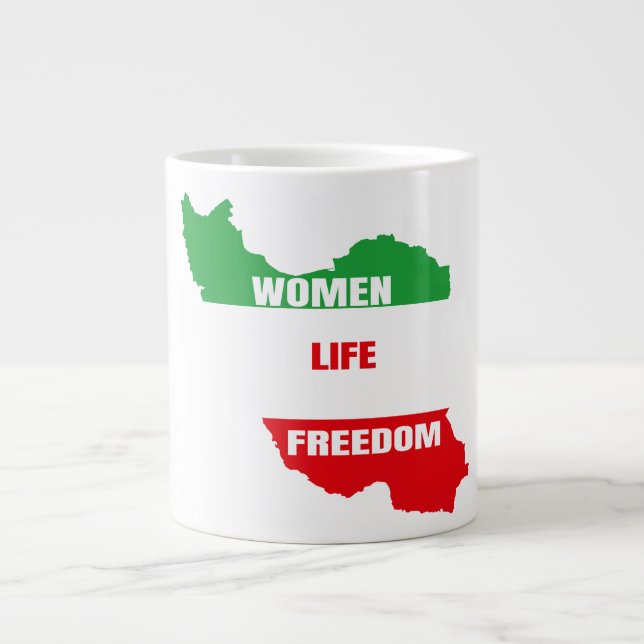 Women Life Freedom Support Women of Iran Giant Coffee Mug (Front)