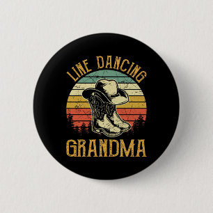 Women Line Dance Grandma Dancing Dancer Country Mu Button