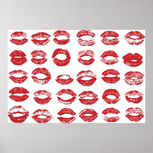 Women lips set Hand drawn watercolor lips isolate Poster