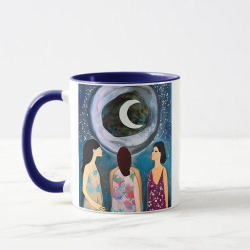 Women Looking at the Moon Artwork Mug