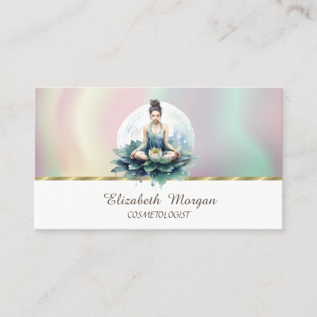 Women Lotus Colorful Business Card (Front)