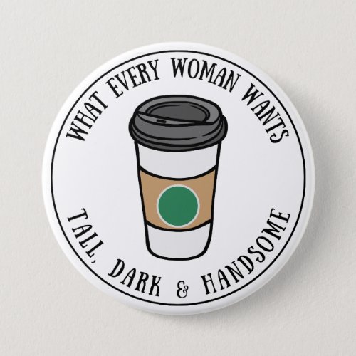 Women Love Coffee Button