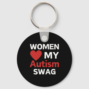 Women Love My Autism Swag Funny Girls Heart Autism Keychain