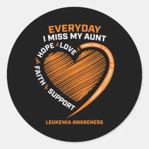 Women Loving Memory In Remembrance Aunt Leukemia A Classic Round Sticker