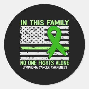 Women Lymphoma Cancer Flag Usa Lymphoma Cancer Classic Round Sticker