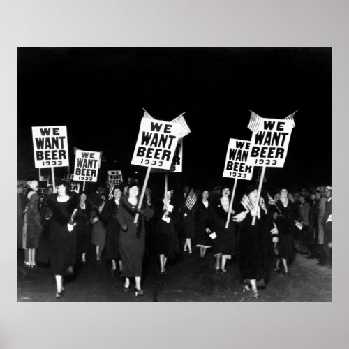 WOMEN MARCH for BEER _ PROHIBITION 1933 Poster