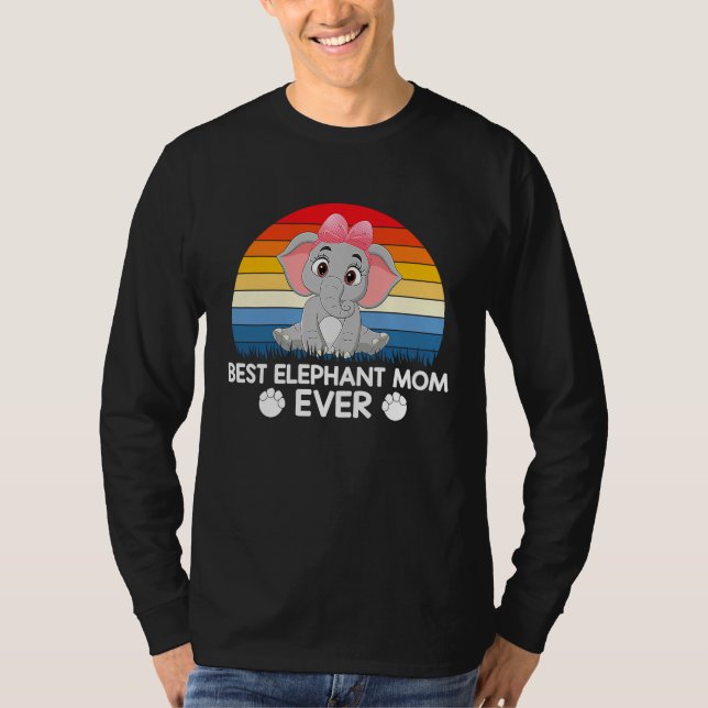 women men apparel  animals best elephant mom ever T-Shirt (Front)