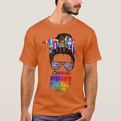 Women Men Celebrate National Hispanic Heritage Mon T_Shirt