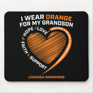 Women Men I Wear Orange For My Grandson Leukemia A Mouse Pad