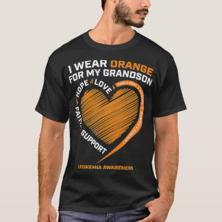 Women Men I Wear Orange For My Grandson Leukemia A T-Shirt