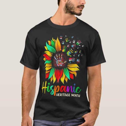 Women Men National Hispanic Heritage Month Sunflow T_Shirt